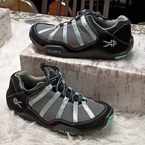 KURU Chicane Women's Black  & Mint Athletic Hiking Shoes Plantar Fascitis 9M